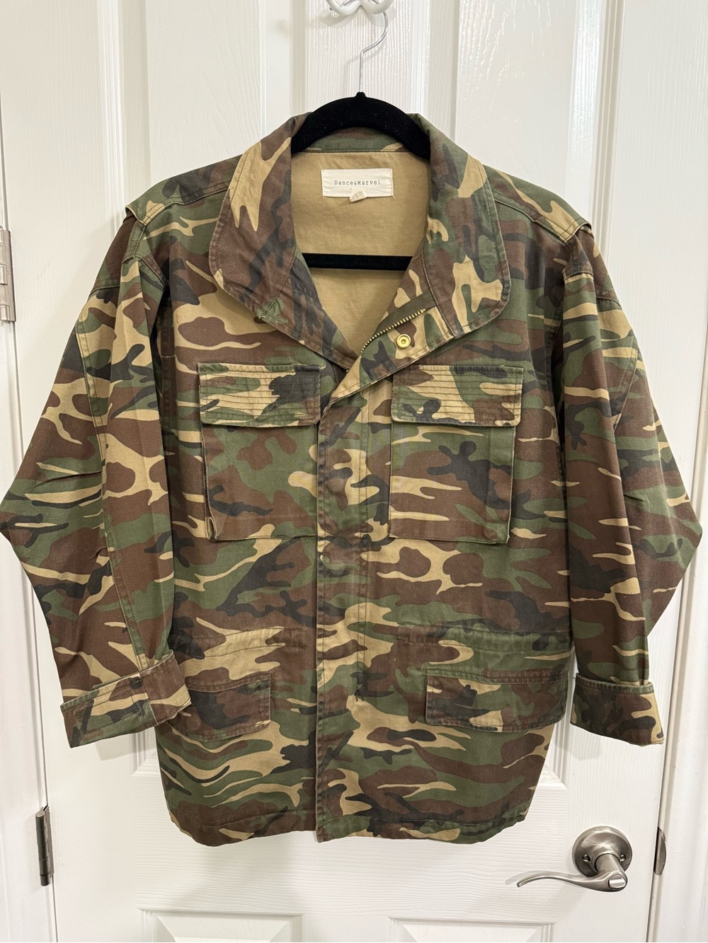 Dance & Marvel Women's Camouflage Field Jacket - Green Brown